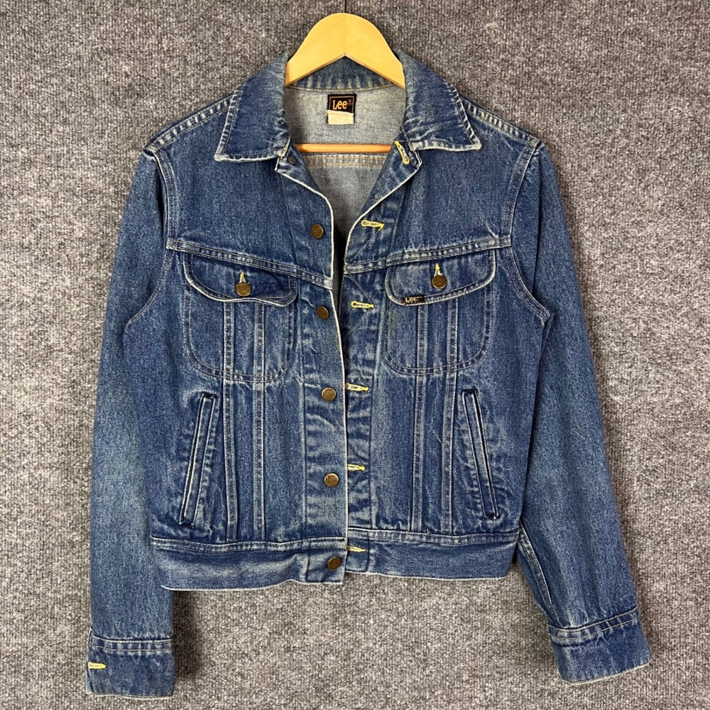VINTAGE Lee Denim Jacket Mens 38 REG Blue Made in USA Trucker Jacket